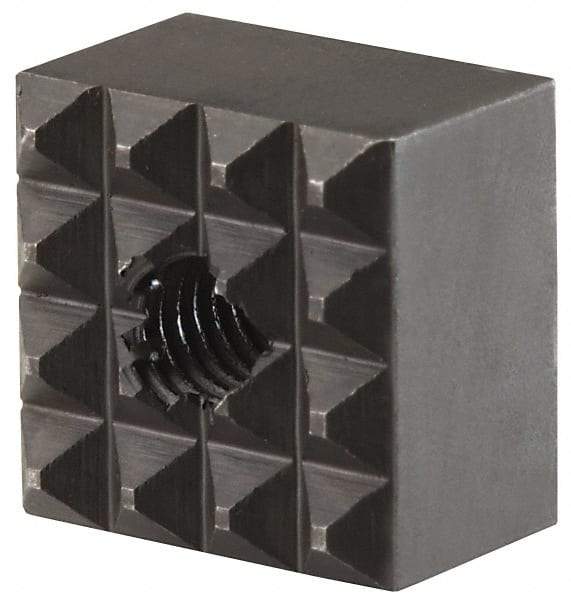 Fairlane - 1/2" Square, 10-32 Thread, 3/8" High, Fine Tooth Grade, Diamond Serration, High Speed Steel, Square Positioning Gripper - 0.03 x 45A° Chamfer, Black Oxide Finish - Industrial Tool & Supply