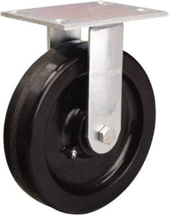 Hamilton - 8" Diam x 2" Wide x 9-1/2" OAH Top Plate Mount Rigid Caster - Phenolic, 900 Lb Capacity, Straight Roller Bearing, 4-1/2 x 6-1/4" Plate - Industrial Tool & Supply