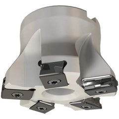 Iscar - 5 Inserts, 2-1/2" Cut Diam, 3/4" Arbor Diam, 0.118" Max Depth of Cut, Indexable Square-Shoulder Face Mill - 0/90° Lead Angle, 1-3/4" High, HTP LNHT 1606 Insert Compatibility, Through Coolant, Series TangPlunge - Industrial Tool & Supply