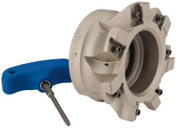 Iscar - 7 Inserts, 4" Cut Diam, 1-1/2" Arbor Diam, 0.118" Max Depth of Cut, Indexable Square-Shoulder Face Mill - 0/90° Lead Angle, 2" High, HTP LNHT 1606 Insert Compatibility, Through Coolant, Series TangPlunge - Industrial Tool & Supply