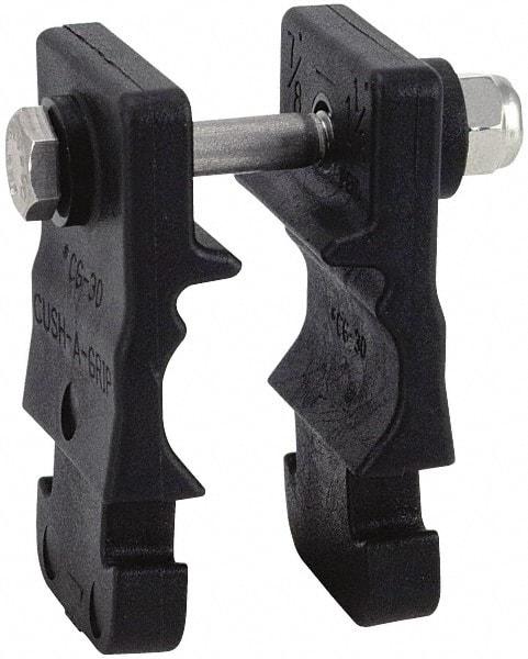 ZSI - 3/4" Pipe, Cushion Clamp - Black, 200 Lb Capacity, Glass Filled Nylon 6 - Industrial Tool & Supply