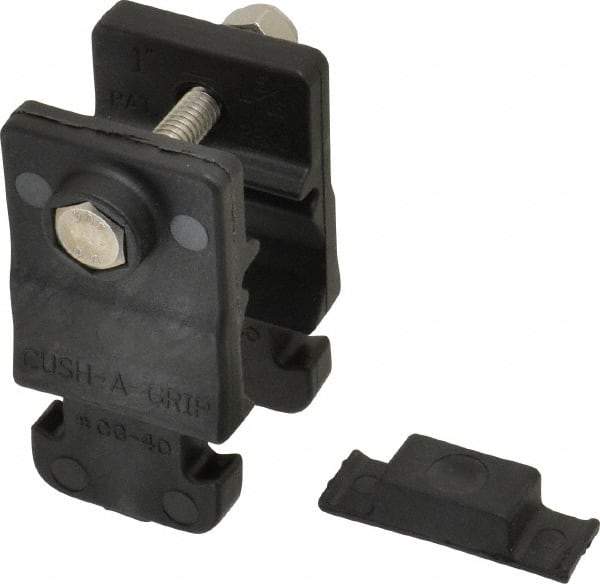 ZSI - 3/4" Pipe, Cushion Clamp - Black, 200 Lb Capacity, Glass Filled Nylon 6 - Industrial Tool & Supply