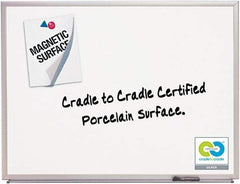 Quartet - 24" High x 36" Wide Porcelain on Steel Magnetic Marker Board - Anodized Aluminum, 24-1/2" Deep, Includes Full-Length Accessory Tray, Dry-Erase Markers & Easy Mount Mounting Kit - Industrial Tool & Supply
