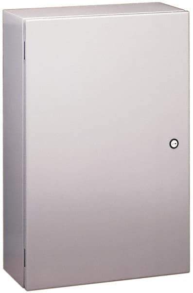 Cooper B-Line - Steel Standard Enclosure Hinge Flat Cover - NEMA 4, 12, 24" Wide x 24" High x 12" Deep, Dirt-tight, Dust-tight, Rainproof & Watertight - Industrial Tool & Supply