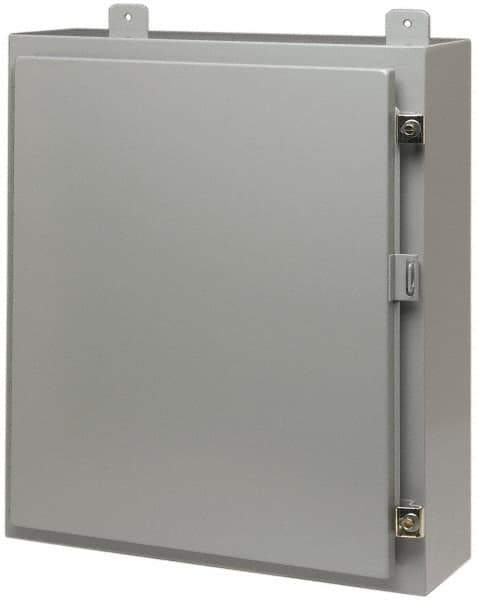 Cooper B-Line - Steel Standard Enclosure Hinge Flat Cover - NEMA 12, 13, 36" Wide x 36" High x 12" Deep - Industrial Tool & Supply