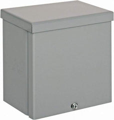 Cooper B-Line - Steel Junction Box Enclosure Screw Flat Cover - NEMA 3R, 6" Wide x 6" High x 4" Deep, Rainproof - Industrial Tool & Supply