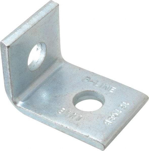 Cooper B-Line - Zinc Plated Carbon Steel 90° Strut Fitting - 1/2" Bolt, 2 Holes, Used with Cooper B Line Channel & Strut (All Sizes Except B62 & B72) - Industrial Tool & Supply