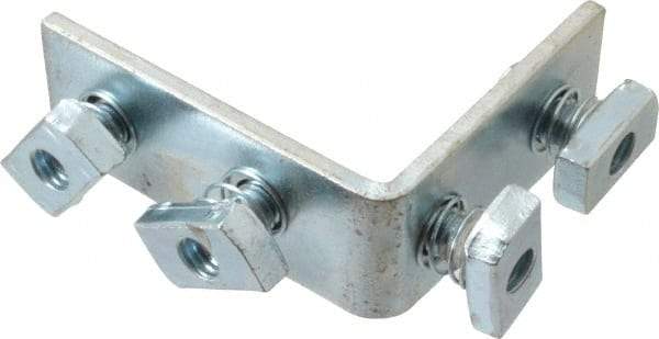 Cooper B-Line - Zinc Plated Carbon Steel 90° Preassembled Strut Fitting - 1/2" Bolt, 4 Holes, Used with Cooper B Line Channel & Strut (All Sizes Except B62 & B72) - Industrial Tool & Supply