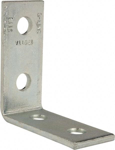 Cooper B-Line - Zinc Plated Carbon Steel 90° Strut Fitting - 1/2" Bolt, 4 Holes, Used with Cooper B Line Channel & Strut (All Sizes Except B62 & B72) - Industrial Tool & Supply