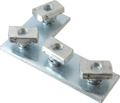 Cooper B-Line - Zinc Plated Carbon Steel Preassembled Flat Corner Strut Fitting - 1/2" Bolt, 4 Holes, Used with Cooper B Line Channel & Strut (All Sizes Except B62 & B72) - Industrial Tool & Supply