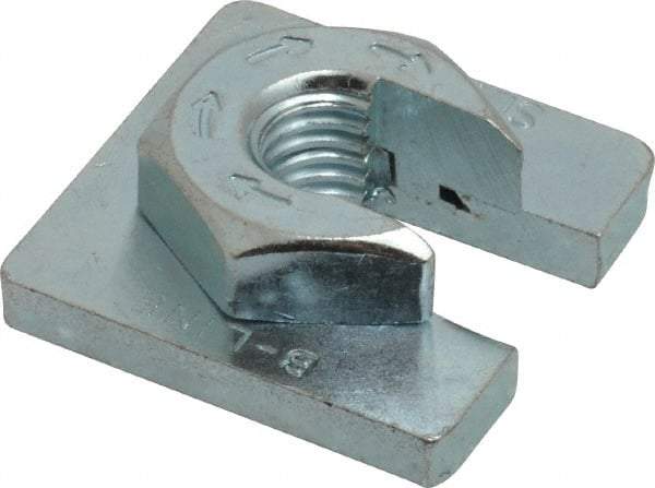 Cooper B-Line - 1/2" Rod, Zinc Plated Carbon Steel Slip On Square Washer, Lock Strut Nut - 1350 Lb Capacity, 1/2-13" Bolt, 1 Hole, Used with Cooper B Line Channel & Strut (All Sizes Except B62 & B72) - Industrial Tool & Supply