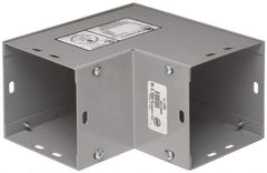 Cooper B-Line - 4 Inch Wide x 4 Inch High, Raceway Elbow End - 90°, Gray, For Use with Lay In Wireways, Type 1 Screw Cover Wireway - Industrial Tool & Supply