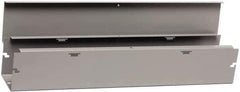 Cooper B-Line - 6" High x 152mm Wide x 48" Long, Screw Mount Solid Wall Wire Duct - Gray, 15 (Bottom) & 15 (Top) Knockouts, Hinged Cover, Steel - Industrial Tool & Supply