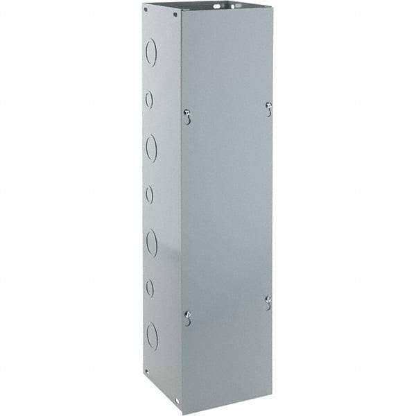 Cooper B-Line - 6" High x 152mm Wide x 24" Long, Screw Mount Solid Wall Wire Duct - Gray, 7 (Bottom) & 7 (Top) Knockouts, Screw Cover, Steel - Industrial Tool & Supply