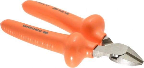 Facom - 6-5/16" OAL, 3.5mm Capacity, 3/4" Jaw Length x 13/32" Jaw Width, Insulated Diagonal Cutter Pliers - Standard Head, Cushion Grip Handles - Industrial Tool & Supply