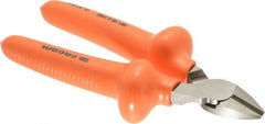 Facom - 6-5/16" OAL, 3.5mm Capacity, 3/4" Jaw Length x 13/32" Jaw Width, Insulated Diagonal Cutter Pliers - Standard Head, Cushion Grip Handles - Industrial Tool & Supply
