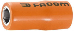 Facom - 1/2" Drive, Standard Hand Socket - 12 Points, 2-3/64" OAL, Alloy Steel - Industrial Tool & Supply