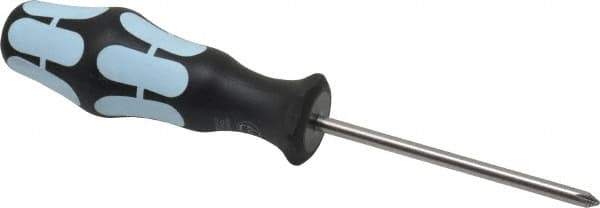 Wera - #1, 7-1/4" OAL, Standard Phillips Screwdriver - 3-1/8" Blade Length, Round Shank, Ergonomic Handle - Industrial Tool & Supply