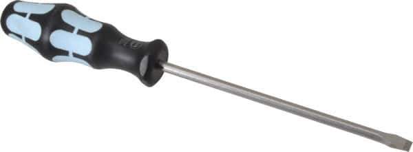 Wera - 6.5mm Blade Width, 255mm OAL Stainless Steel Slotted Screwdriver - 150mm Blade Length, Round Shank, Ergonomic Handle - Industrial Tool & Supply