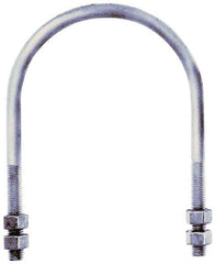 Gibraltar - 3/4-10 UNC, 13-13/16" Long, Round U Bolt Clamp with No Mount Plate for 10" Pipe - 4" Thread Length, 10-7/8" Wide, Grade C-1010 Steel - Industrial Tool & Supply