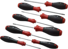 Wiha - 8 Piece Torx Screwdriver Set - Bit Sizes: Torx T6, T8, T10, T15, T20, T25, T27 & T30 - Industrial Tool & Supply