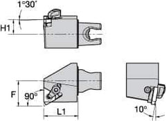 Kennametal - Insert Style LT 16ER, 30mm Head Length, Left Hand Cut, External Modular Threading Cutting Unit Head - System Size KM25, 22mm Center to Cutting Edge, Series LT Threading - Industrial Tool & Supply