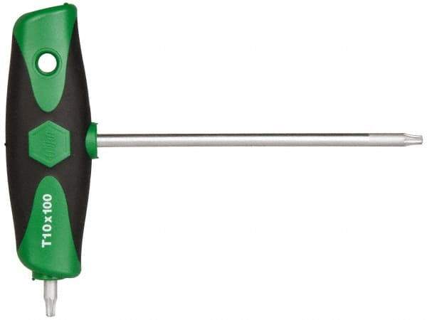 Wiha - T10 T-Handle Cushion Grip Torx Key Set - 100mm Length Under Head, T10 Torx Size - Industrial Tool & Supply