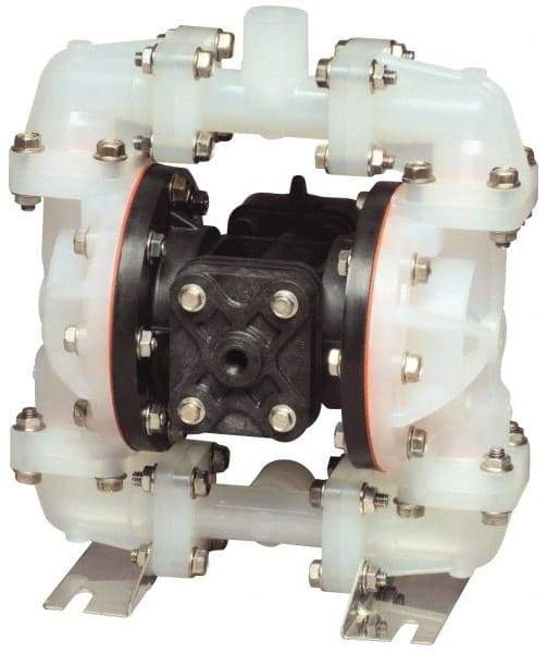 SandPIPER - 1" NPT, Nonmetallic, Air Operated Diaphragm Pump - Buna-N Diaphragm, Polypropylene Housing - Industrial Tool & Supply