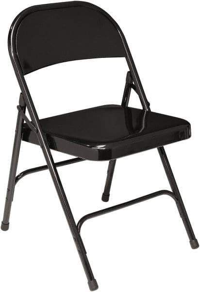 NPS - 18-1/4" Wide x 18-1/2" Deep x 29-1/4" High, Steel Standard Folding Chair - Black - Industrial Tool & Supply