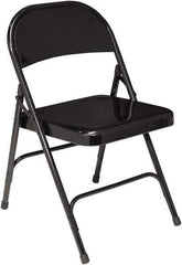 NPS - 18-1/4" Wide x 18-1/2" Deep x 29-1/4" High, Steel Standard Folding Chair - Black - Industrial Tool & Supply