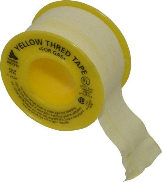 Federal Process - 1" Wide x 520" Long Gas Pipe Repair Tape - 3.8 mil Thick, -450 to 550°F, Yellow - Industrial Tool & Supply