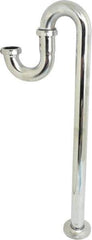 Federal Process - 1-1/4 Outside Diameter, 17 Gauge, S Trap with Floor Pipe - Chrome Coated, Brass - Industrial Tool & Supply