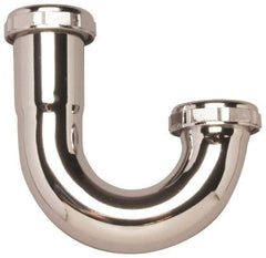 Federal Process - 1-1/2 Outside Diameter, 17 Gauge, P Trap J Bend Only - Chrome Coated, Brass - Industrial Tool & Supply