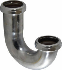 Federal Process - 1-1/2 Outside Diameter, 20 Gauge, P Trap J Bend Only - Chrome Coated, Brass - Industrial Tool & Supply