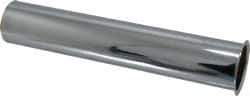 Federal Process - 1-1/2 Inside Diameter, 8 Inch Long, Single Flange, Sink Tailpiece - Chrome Coated, Brass, 22 Gauge - Industrial Tool & Supply