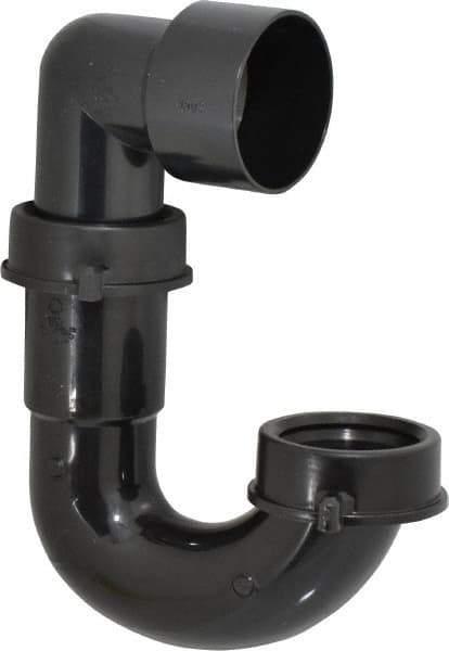 Federal Process - 1-1/2 Outside Diameter, Sink trap with Solvent Weld Outlet - Black, ABS - Industrial Tool & Supply