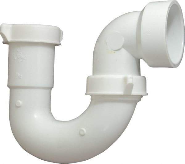 Federal Process - 1-1/2 Outside Diameter, Sink trap with Solvent Weld Outlet - White, PVC - Industrial Tool & Supply