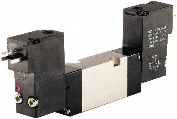 ARO/Ingersoll-Rand - Solenoid Actuator, Solenoid Return, 2 Position, Body Ported Solenoid Air Valve - 120 VAC Input, 1/4 CV, 4 Way, 115 psi, 122° Max Temp - Industrial Tool & Supply