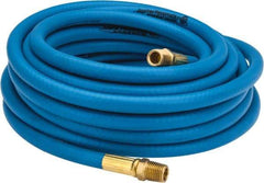 PRO-SOURCE - 1/4" ID x 15/32" OD 25' Long Multipurpose Air Hose - MNPT x MNPT Ends, 300 Working psi, 23 to 150°F, 1/4" Fitting, Blue - Industrial Tool & Supply