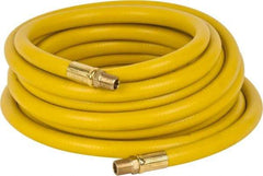 PRO-SOURCE - 3/8" ID x 19/32" OD 25' Long Multipurpose Air Hose - MNPT x MNPT Ends, 300 Working psi, 23 to 150°F, 1/4" Fitting, Yellow - Industrial Tool & Supply