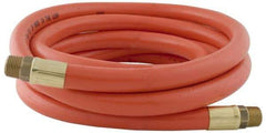PRO-SOURCE - 1/2" ID x 3/4" OD 100' Long Multipurpose Air Hose - MNPT x MNPT Ends, 300 Working psi, 23 to 150°F, 1/2" Fitting, Orange - Industrial Tool & Supply