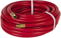 PRO-SOURCE - 1/2" ID x 3/4" OD 50' Long Multipurpose Air Hose - MNPT x MNPT Ends, 300 Working psi, 23 to 150°F, 1/2" Fitting, Red - Industrial Tool & Supply
