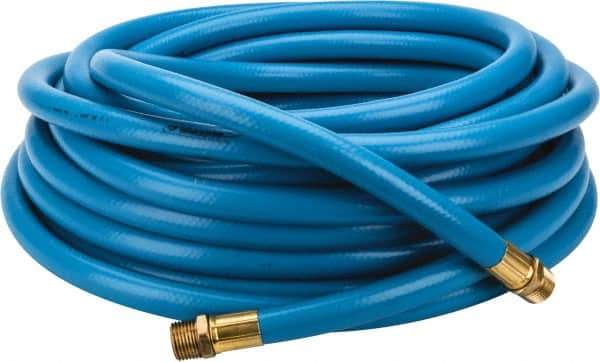 PRO-SOURCE - 1/2" ID x 3/4" OD 50' Long Multipurpose Air Hose - MNPT x MNPT Ends, 300 Working psi, 23 to 150°F, 1/2" Fitting, Blue - Industrial Tool & Supply
