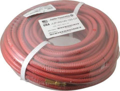 PRO-SOURCE - 1/4" ID x 15/32" OD 100' Long Multipurpose Air Hose - MNPT x MNPT Ends, 300 Working psi, 23 to 150°F, 1/4" Fitting, Red - Industrial Tool & Supply