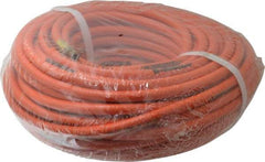 PRO-SOURCE - 1/4" ID x 15/32" OD 100' Long Multipurpose Air Hose - MNPT x MNPT Ends, 300 Working psi, 23 to 150°F, 1/4" Fitting, Orange - Industrial Tool & Supply