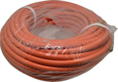 PRO-SOURCE - 3/8" ID x 19/32" OD 100' Long Multipurpose Air Hose - MNPT x MNPT Ends, 300 Working psi, 23 to 150°F, 1/4" Fitting, Orange - Industrial Tool & Supply