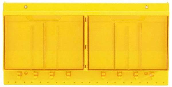 Master Lock - 1 Piece, Empty Polycarbonate Lockout Device and Tag Station - 22 Inch Wide x 11 Inch High x 4-1/8 Inch Deep, Yellow - Industrial Tool & Supply