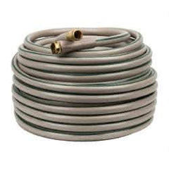 Made in USA - 150' Long Reel Hose - 5/8" Diam, 3/4" GHT, Rubber/Vinyl, 212 psi, All Season, Beige - Industrial Tool & Supply