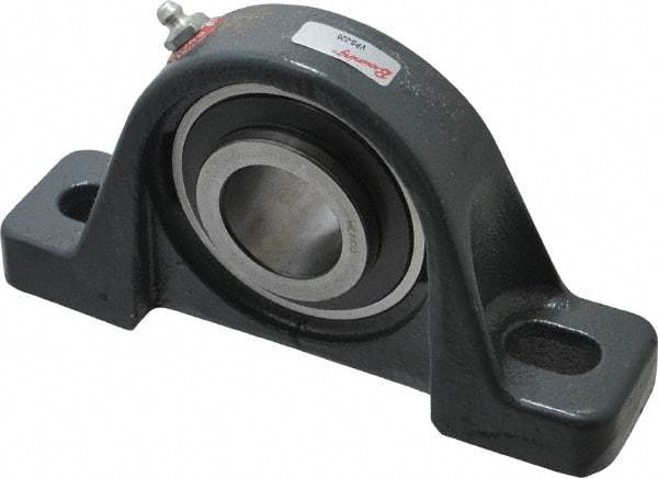 Browning - 1-1/4" ID, 6-3/4" OAL x 3-11/16" OAH Pillow Block - 3,493 Lb Static Cap, 5,782 Lb Dyn Cap, 5" Btw Mnt Hole Ctrs, 1-7/8" Base-to-Ctr Ht, Cast Iron - Industrial Tool & Supply