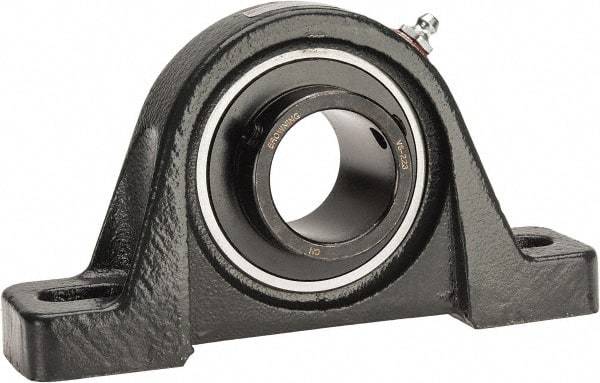 Browning - 1-7/16" ID, 6-3/4" OAL x 3-11/16" OAH Pillow Block - 3,493 Lb Static Cap, 5,782 Lb Dyn Cap, 5" Btw Mnt Hole Ctrs, 1-7/8" Base-to-Ctr Ht, Cast Iron - Industrial Tool & Supply